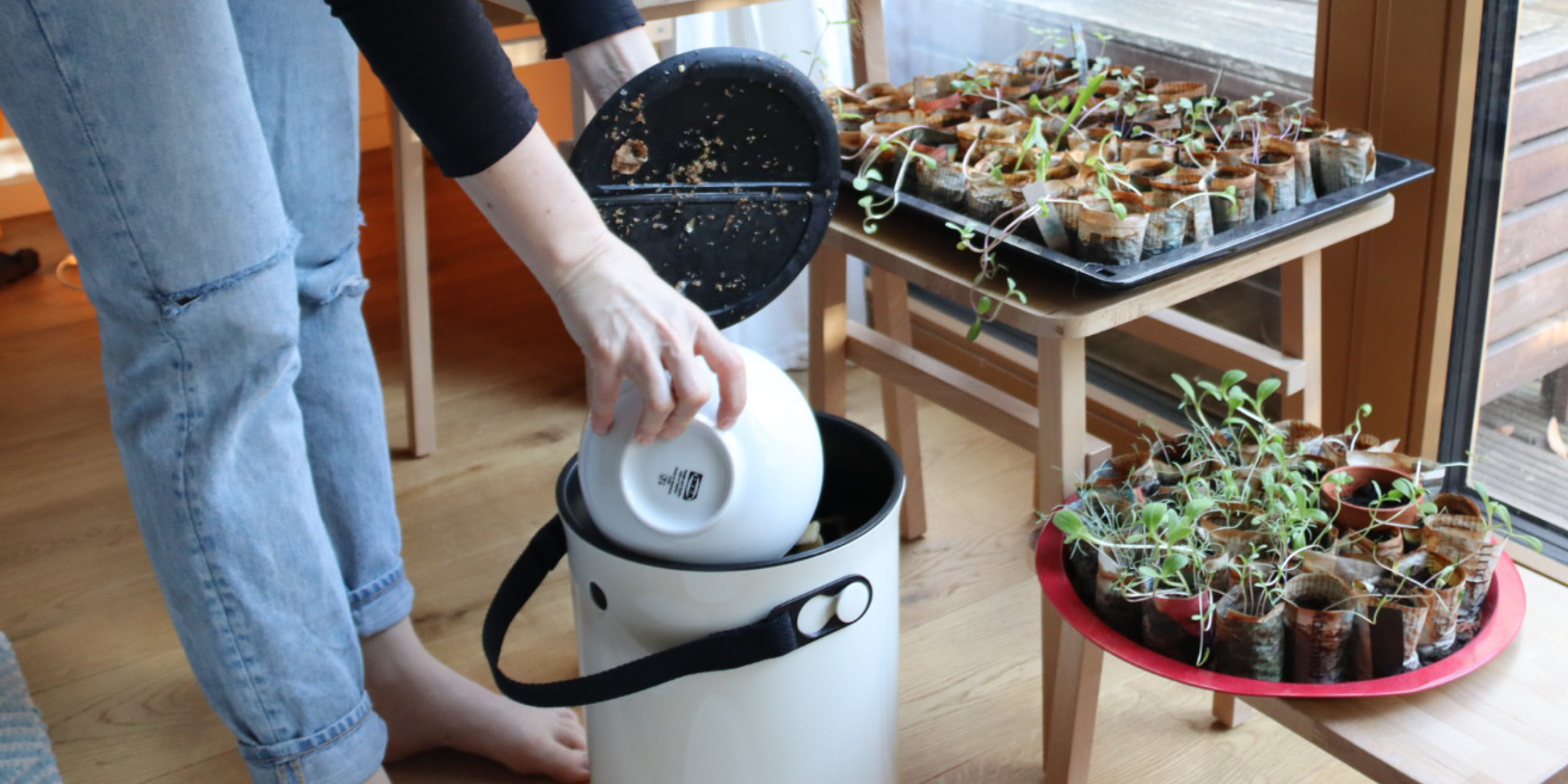 Composting with a bokashi starter set